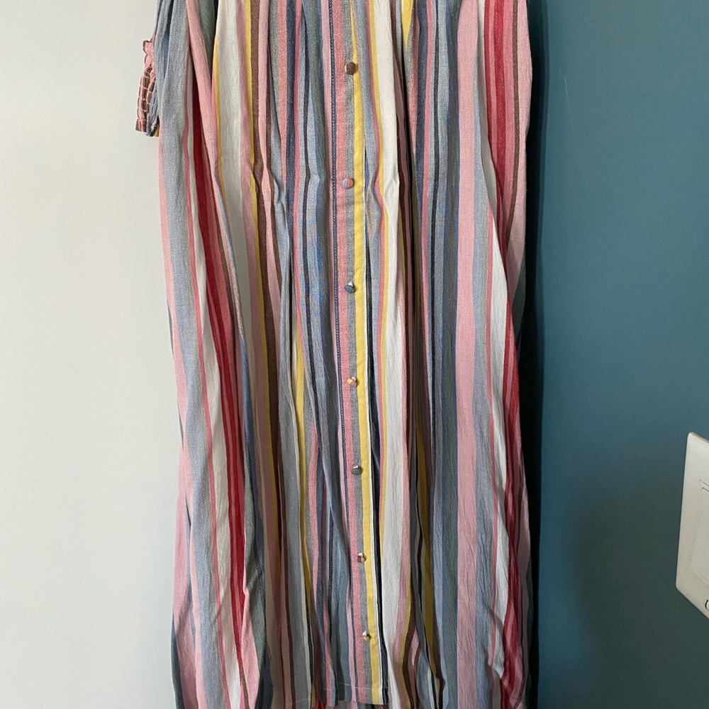 Colorful striped maxi maternity skirt
